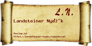 Landsteiner Nyék névjegykártya